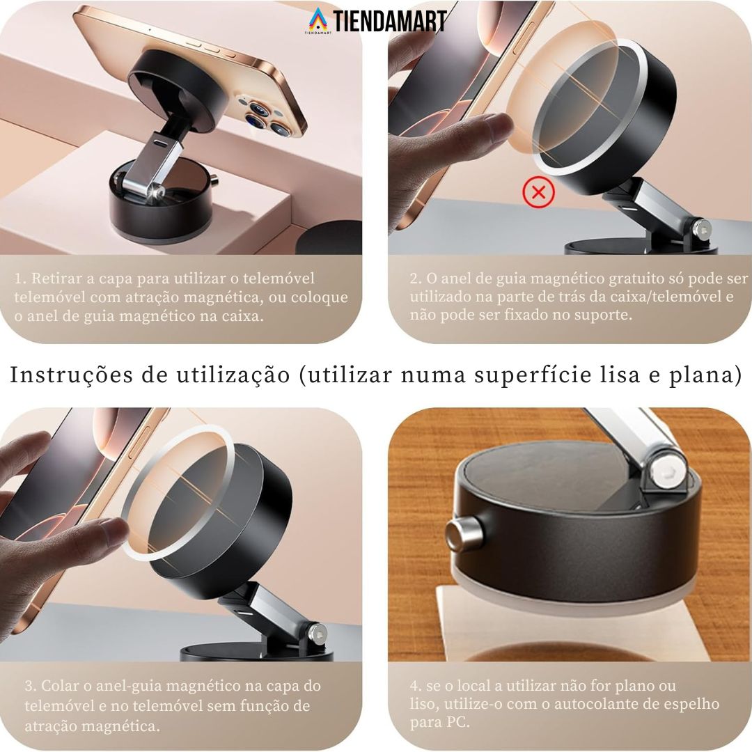 Suporte Magnético 360° com Ventosa