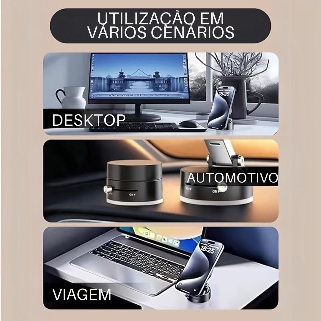 Suporte Magnético 360° com Ventosa