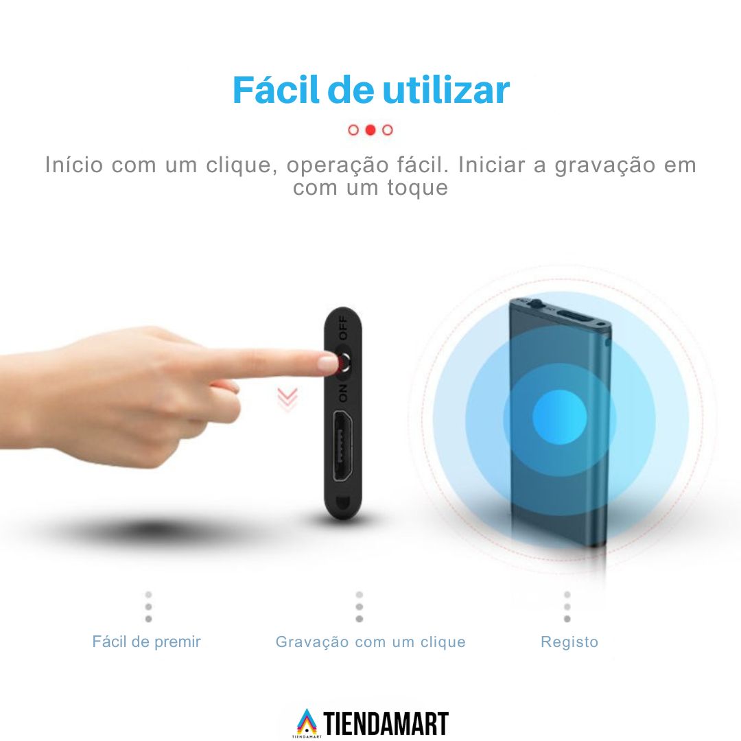 SpyRec™ – Mini Gravador de Voz Espião Ultraportátil